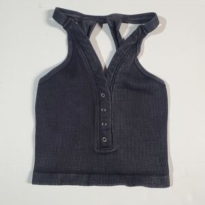 FP Movement by Free People Charcoal Ribbed Tank Top